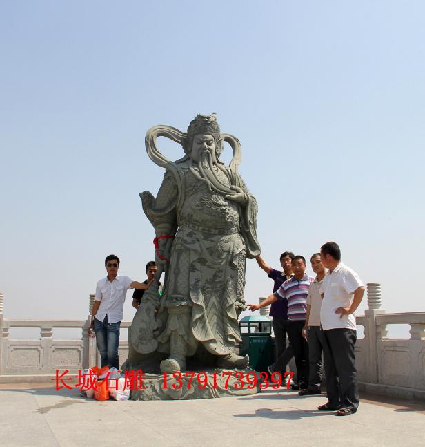 石雕關(guān)公，武財(cái)神關(guān)羽雕塑，雕刻