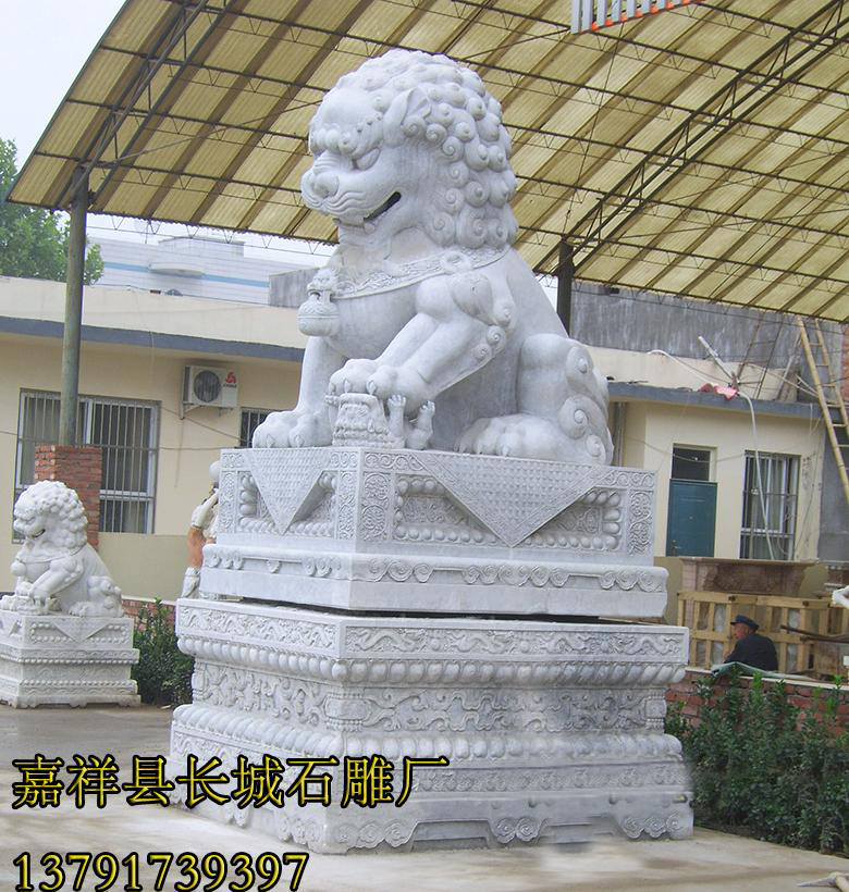石獅子-擺放作用，風水作用。